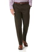 Charles Tyrwhitt Brown Slim Fit Flat Front Non-iron Cotton Chino Pants Size W30 L32 By Charles Tyrwhitt
