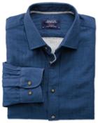 Charles Tyrwhitt Extra Slim Fit Blue Double Face Cotton Casual Shirt Single Cuff Size Small By Charles Tyrwhitt