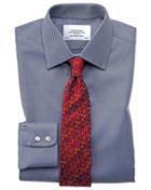  Classic Fit Egyptian Cotton Cavalry Twill Navy Blue Dress Shirt French Cuff Size 15.5/34 By Charles Tyrwhitt