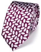 Charles Tyrwhitt Berry And White Silk Geometric Classic Tie By Charles Tyrwhitt
