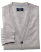 Charles Tyrwhitt Silver Merino Wool Cardigan Size Large By Charles Tyrwhitt