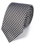  Black And White Silk Puppytooth Classic Tie By Charles Tyrwhitt