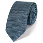Charles Tyrwhitt Charles Tyrwhitt Luxury Slim Plain Blue Grenadine Tie