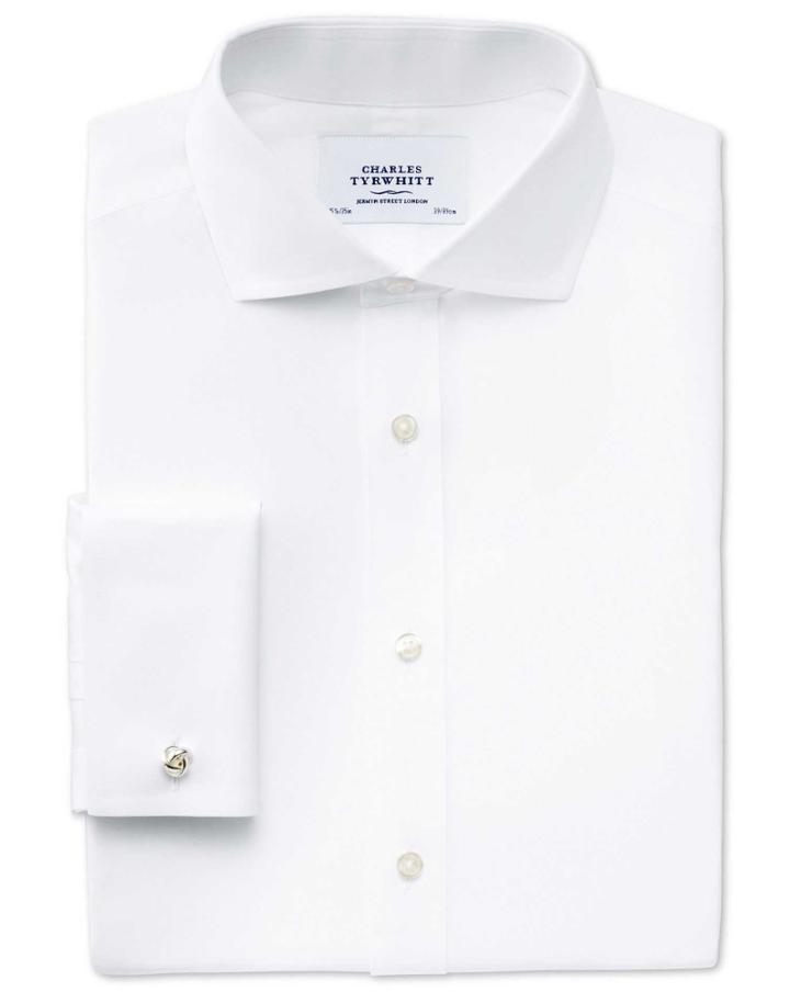 Charles Tyrwhitt Charles Tyrwhitt Classic Fit Non-iron Poplin Cutaway Collar White Shirt