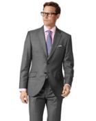  Light Grey Slim Fit Wool With Cashmere Italian Suit Wool/cashmere Jacket Size 36 By Charles Tyrwhitt