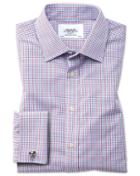 Charles Tyrwhitt Extra Slim Fit Non-iron Grid Check Multi Cotton Dress Shirt French Cuff Size 14.5/32 By Charles Tyrwhitt
