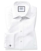 Charles Tyrwhitt Extra Slim Fit Egyptian Cotton Trellis Weave White Dress Shirt French Cuff Size 14.5/33 By Charles Tyrwhitt