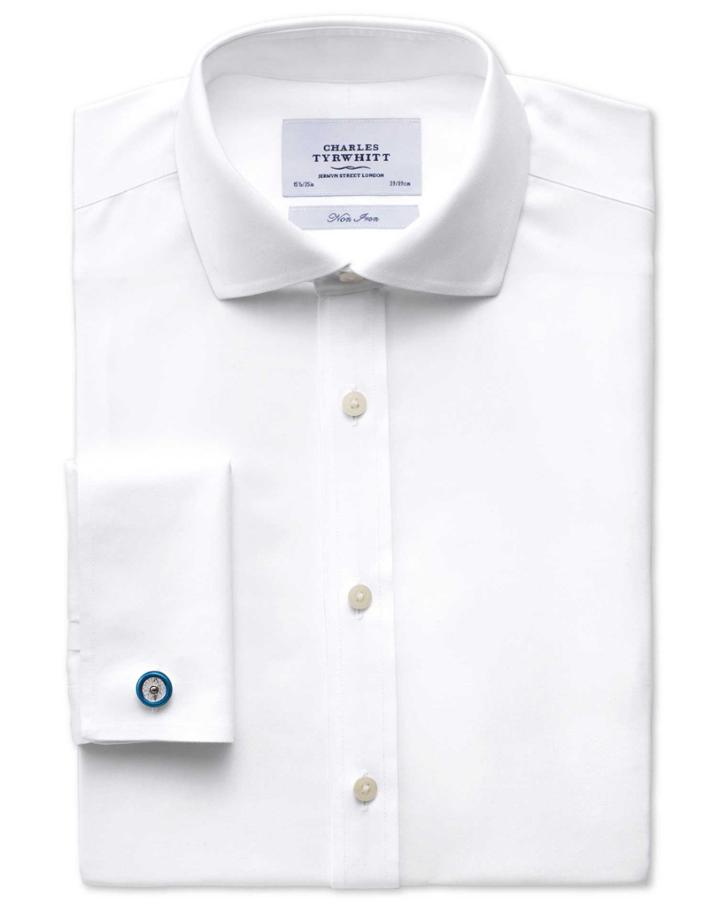 Charles Tyrwhitt Charles Tyrwhitt Classic Fit Spread Collar Non-iron Twill White Shirt