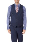  Navy Adjustable Fit Step Weave Suit Wool Vest Size W40 By Charles Tyrwhitt