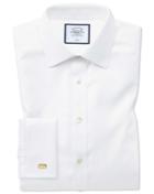  Extra Slim Fit Non-iron White Triangle Weave Cotton Dress Shirt French Cuff Size 14.5/32 By Charles Tyrwhitt