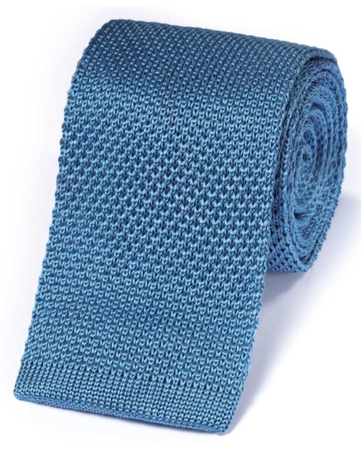 Charles Tyrwhitt Blue Silk Knitted Classic Tie By Charles Tyrwhitt