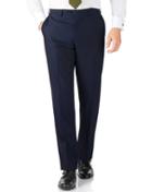 Charles Tyrwhitt Charles Tyrwhitt Blue Stripe Classic Fit Panama Business Suit Wool Pants Size W32 L30