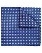 Charles Tyrwhitt Charles Tyrwhitt Blue Oxford Spot Classic Silk Pocket Square
