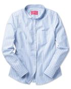 Charles Tyrwhitt Charles Tyrwhitt Women's Semi-fitted Sky Wide Stripe Oxford Cotton Shirt Size 6