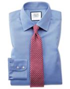 Charles Tyrwhitt Extra Slim Fit Non-iron Royal Panama Blue Cotton Dress Shirt French Cuff Size 14.5/32 By Charles Tyrwhitt