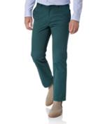  Teal Slim Fit Flat Front Washed Cotton Chino Pants Size W30 L30 By Charles Tyrwhitt