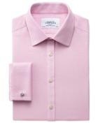 Charles Tyrwhitt Charles Tyrwhitt Classic Fit Non-iron Honeycomb Pink Cotton Dress Shirt Size 15/33