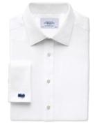 Charles Tyrwhitt Charles Tyrwhitt Classic Fit Non-iron Herringbone White Cotton Dress Shirt Size 15/35