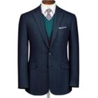 Charles Tyrwhitt Charles Tyrwhitt Mid Blue Slim Fit Windowpane Travel Super 120 Wool Jacket Size 38