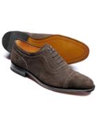 Charles Tyrwhitt Charles Tyrwhitt Dark Grey Parker Suede Toe Cap Brogue Oxford Shoes Size 11.5