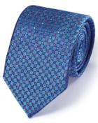  Mid Blue Silk English Luxury Diamond Tie By Charles Tyrwhitt