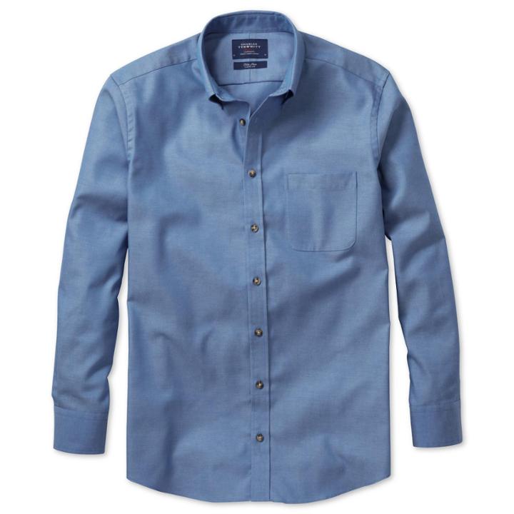 Charles Tyrwhitt Charles Tyrwhitt Blue Non-iron Twill Slim Fit Shirt (l)