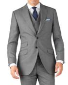 Charles Tyrwhitt Charles Tyrwhitt Silver Slim Fit British Panama Luxury Suit Wool Jacket Size 40