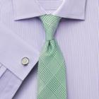 Charles Tyrwhitt Charles Tyrwhitt Classic Fit Semi-spread Collar Egyptian Cotton Bengal Stripe Lilac Dress Shirt Size 15/35