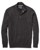  Charcoal Zip Neck Pure Cashmere Jumper Size Small By Charles Tyrwhitt