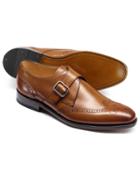 Charles Tyrwhitt Tan Compton Monk Brogue Wing Tip Shoe Size 12 By Charles Tyrwhitt