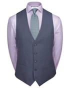  Light Blue Adjustable Fit Herringbone Business Suit Wool Vests Size W36 By Charles Tyrwhitt