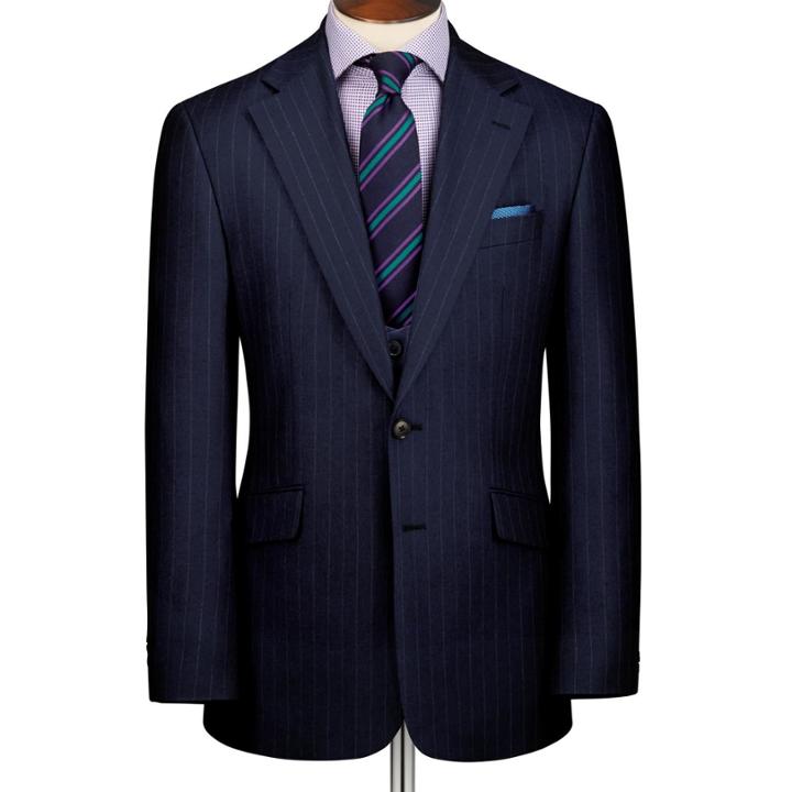 Charles Tyrwhitt Charles Tyrwhitt Navy Slim Fit City Stripe Suit Wool Jacket Size 38