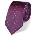 Charles Tyrwhitt Charles Tyrwhitt Classic Slim Magenta And White Spot Melange Tie