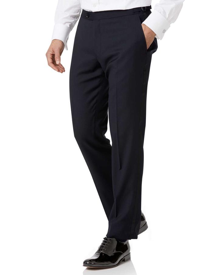  Midnight Blue Slim Fit Tuxedo Wool Pants Size W32 L32 By Charles Tyrwhitt