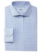 Charles Tyrwhitt Charles Tyrwhitt Extra Slim Fit Spread Collar Egyptian Cotton Compact Check Blue Dress Shirt Size 16/36