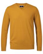  Gold Merino V-neck Merino Wool Jumper Size Large By Charles Tyrwhitt