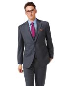  Steel Blue Classic Fit Twill Business Suit Wool Jacket Size 40 By Charles Tyrwhitt