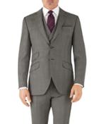 Charles Tyrwhitt Silver Slim Fit Italian Sharkskin Luxury Check Suit Wool Jacket Size 38 By Charles Tyrwhitt