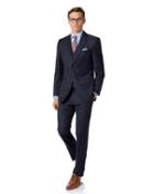  Navy Slim Fit Twill Italian Luxury Suit Wool Jacket Size 38 By Charles Tyrwhitt