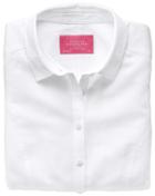 Charles Tyrwhitt Charles Tyrwhitt Women's Semi-fitted Linen Sleeveless White Shirt Size 12