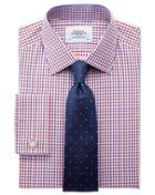 Charles Tyrwhitt Charles Tyrwhitt Slim Fit Check Red & Blue Cotton Dress Shirt Size 14.5/32