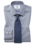  Extra Slim Fit Non-iron Square Weave Navy Blue Cotton Dress Shirt French Cuff Size 14.5/33 By Charles Tyrwhitt