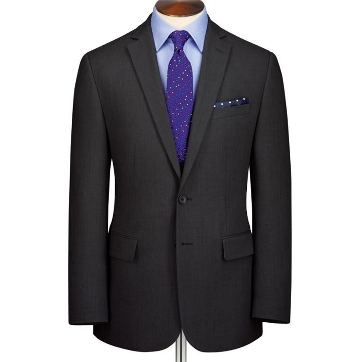 Charles Tyrwhitt Charles Tyrwhitt Charcoal Slim Fit Crowsfoot Business Suit Wool Jacket Size 38