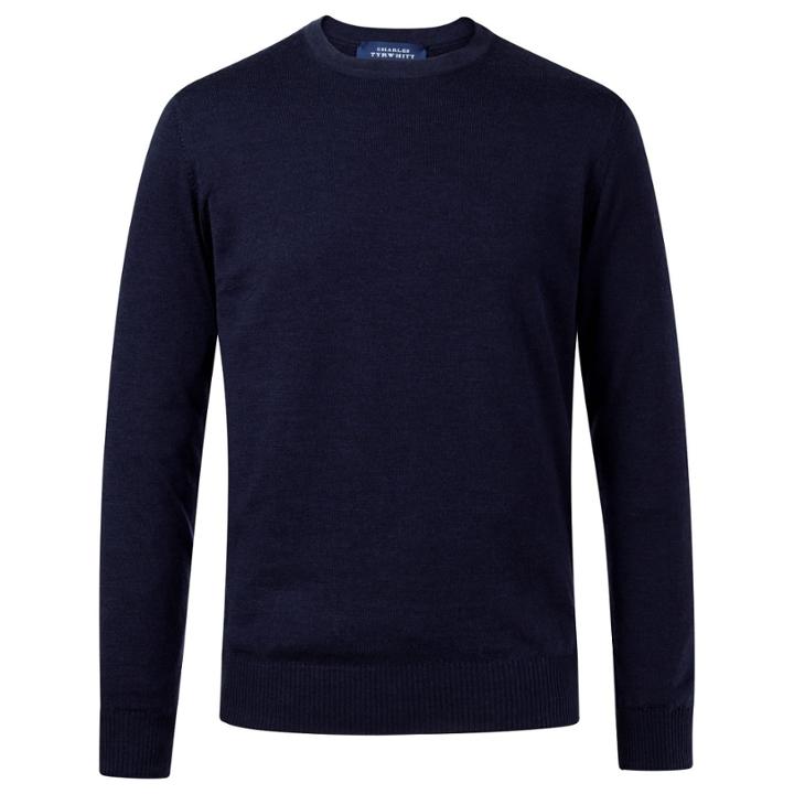 Charles Tyrwhitt Charles Tyrwhitt Navy Merino Crew Neck Sweater (l)