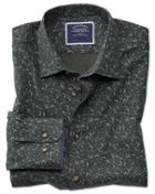  Classic Fit Green Floral Print Cotton Casual Shirt Single Cuff Size Xxl By Charles Tyrwhitt
