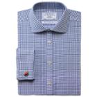 Charles Tyrwhitt Charles Tyrwhitt Navy Basket Weave Check Non-iron Spread Extra Slim Fit Shirt (14.5 - 33)