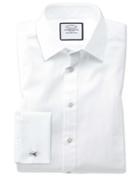 Charles Tyrwhitt Extra Slim Fit Fine Herringbone White Cotton Dress Shirt Single Cuff Size 14.5/32 By Charles Tyrwhitt
