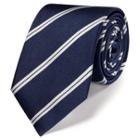 Charles Tyrwhitt Charles Tyrwhitt Classic Navy And White Double Stripe Tie