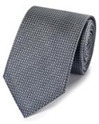  Grey Tonal Silk Classic Tie By Charles Tyrwhitt