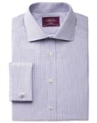 Charles Tyrwhitt Charles Tyrwhitt Extra Slim Fit Semi-cutaway Collar Luxury Poplin Blue And Pink Shirt